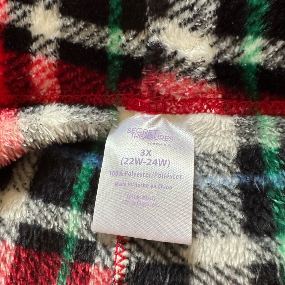Plaid fuzzy bed pants